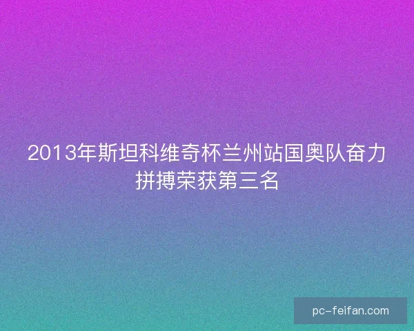 2013年斯坦科维奇杯兰州站国奥队奋力拼搏荣获第三名 2013年斯坦科维奇杯兰州站国奥队奋力拼搏荣获第三名
