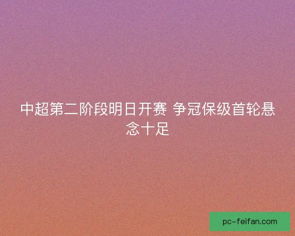 中超第二阶段明日开赛 争冠保级首轮悬念十足